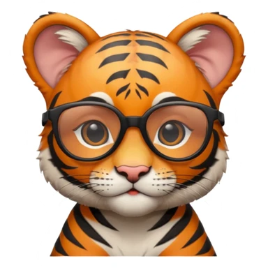 Orange Tiger cub with cool glasses.
 sticker
