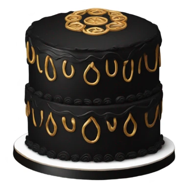 Extravagant circle all black cake sticker