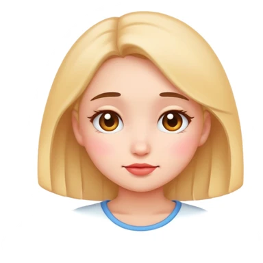 shy girl with slightly blushing cheeks emoji style sticker