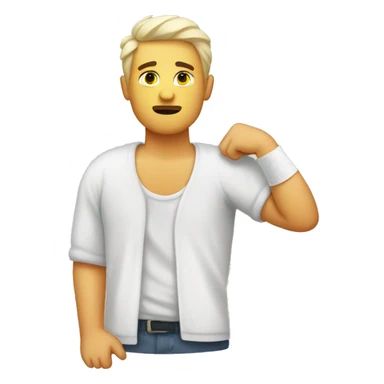 man with broken arm plaster sticker