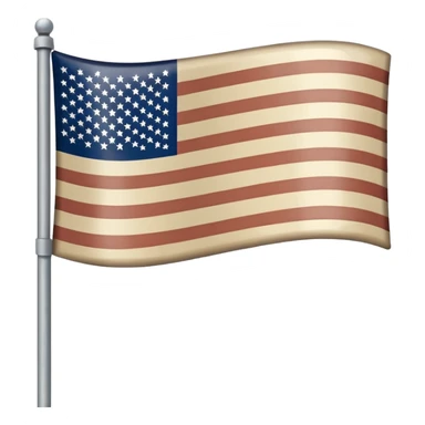 US flag beige pole sticker