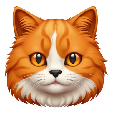 An emoji of an orange cat with a black birthmark by her right nose sticker