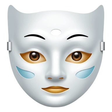 a sheet of white mask pack for face skincare beauty, transpalent holes at eyes and mouth, no real eyes and mouth sticker
