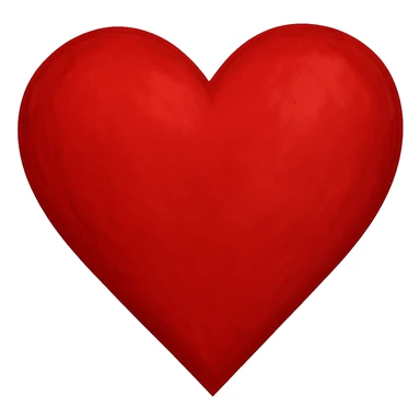 heart with a bold scarlet red color, digital illustration, no background sticker