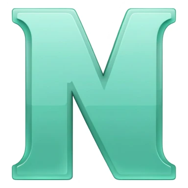 Letter M in mint green color sticker