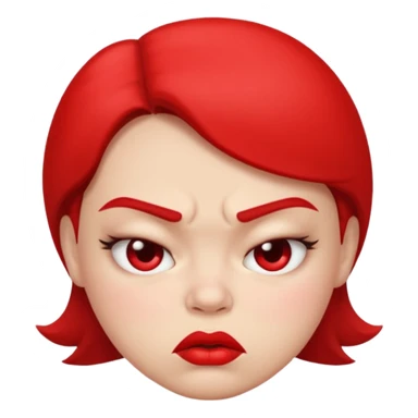 Angry pouty face with puffed up cheeks sticker