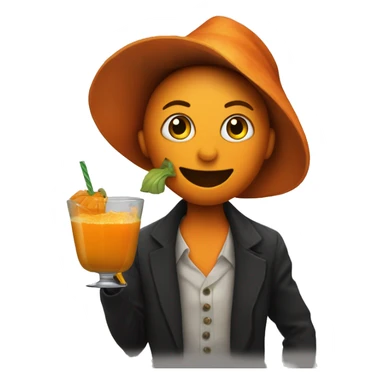 Person with Pumpkin head drinking cocktail on Kathryn Avenue sticker