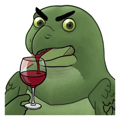 Eagle bird with the word Thirsty Thorpies drinking wine  sticker