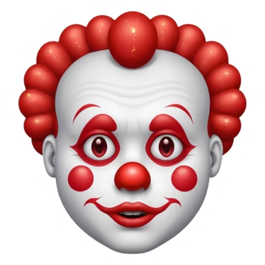 red glitter clown with the sad facial expression sticker