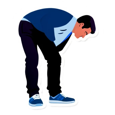 Person bent over sticker