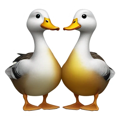 Two ducks kissi sticker