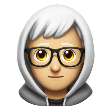 one punch man wearing hoodie and glasses sticker