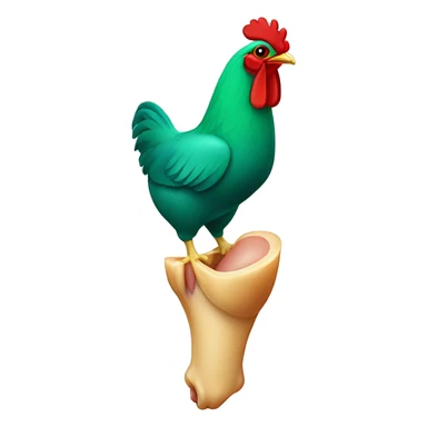 Blue green and red chicken leg  sticker