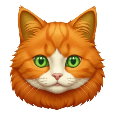 orange cat with green eyes sticker