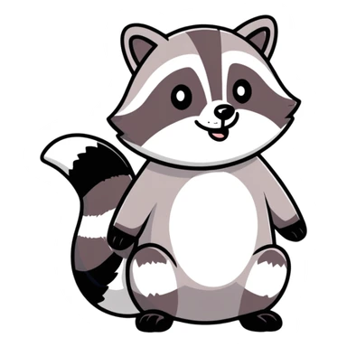Raccoon hungry sticker
