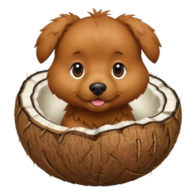 dog in a coconut sticker