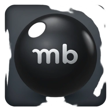 Black Ball with MB written on in the middle of it. Nothing else no holes or anything. sticker