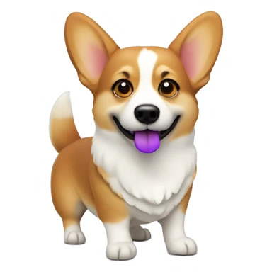 Corgi mit lila Schleife um den Hals  sticker