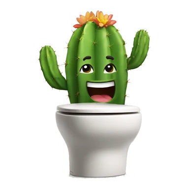 cactus with smile, in toilet sticker