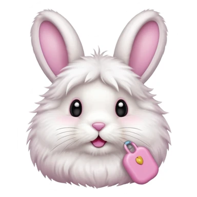 Bunny with a pink pacifier sticker