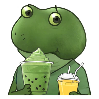 person with boba sticker