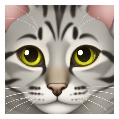 Light grey tan tabby cat with yellow green eyes sticker