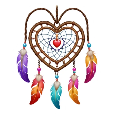 Heart-shaped dreamcatcher sticker