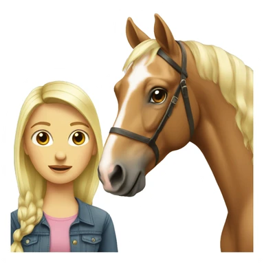 Blonde horse with blonde girl sticker