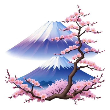 mount fuji with sakuras, no frame sticker