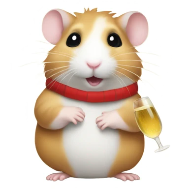 hamster christmas with champagne sticker