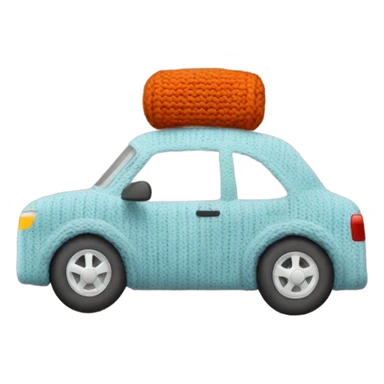 Knit sweater with car design sticker