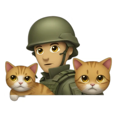 Make a drawing of war and cats sticker