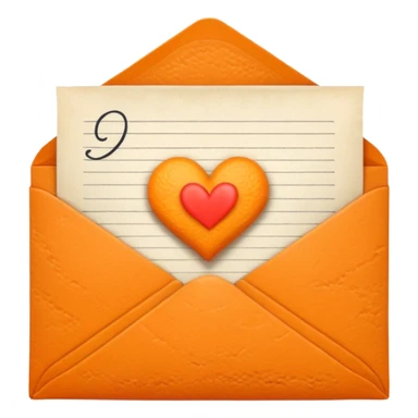 Orange love letter sticker