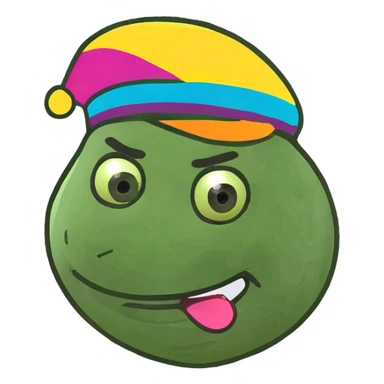 Emoji with white glaze on face sticker