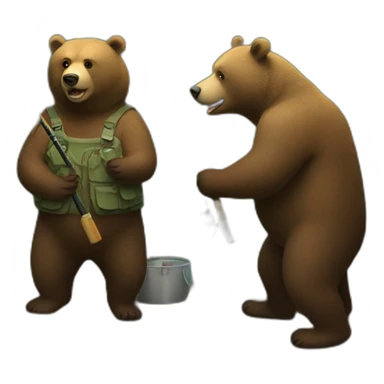 Two-bears-are-fishing sticker