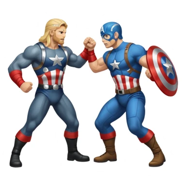 fight between Thor and captain America   sticker