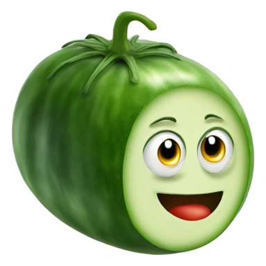 cucumber in the body of a tomato sticker