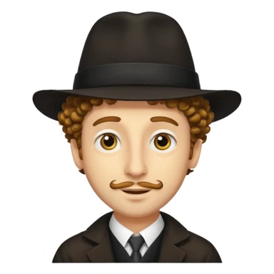 A yellow Jewish guy with the hair and nose and hat sticker