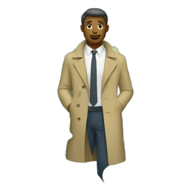 Trenchcoat man in bushes sticker