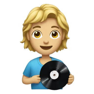 person holding vinyl records sticker