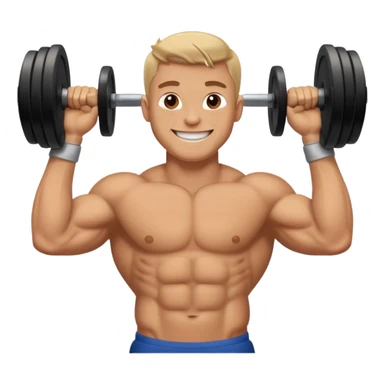 glorious gentlemen moustache lifting heavy weights and smiling sticker