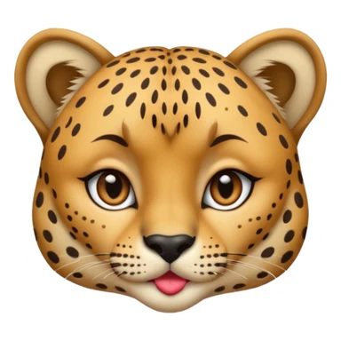 Girl cheetah giving a kiss face sticker