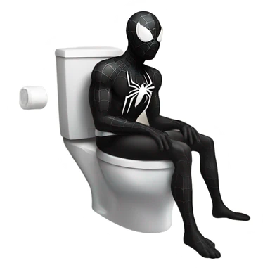 Black Spider- Man in a toilet sticker