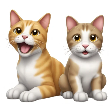 Cat The cat sits on the dog and they The cat is sitting on the dog and they are smiling  sticker