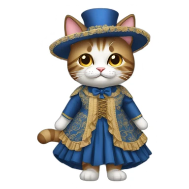Gato con vestido de gitana sticker
