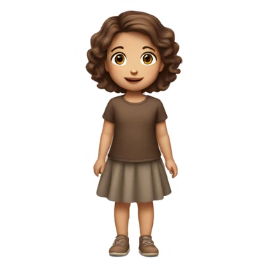 a 2 year old girl with brown hair sticker