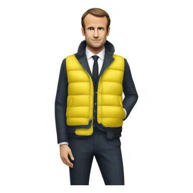 Macron qui dort avec des gilet jaune derrière sticker
