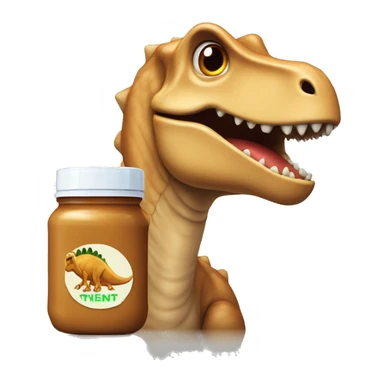 dinosaur with a jar of peanut butter  sticker