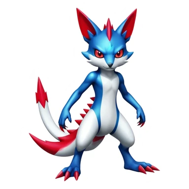 Cool Edgy Badass Shiny Futuristic Digimon-Sneasel-Zangoose-hybrid full body sticker
