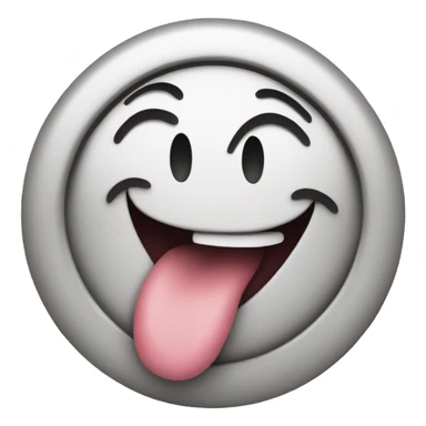 tongue out smiling face with peace sign sticker